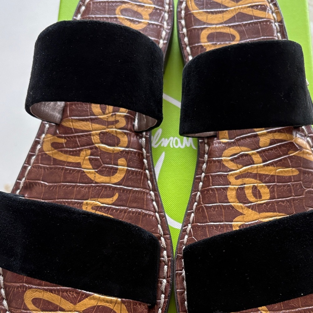 Sam Edelman Black Suede strap and Brown inside Sandals - Picture 3 of 6